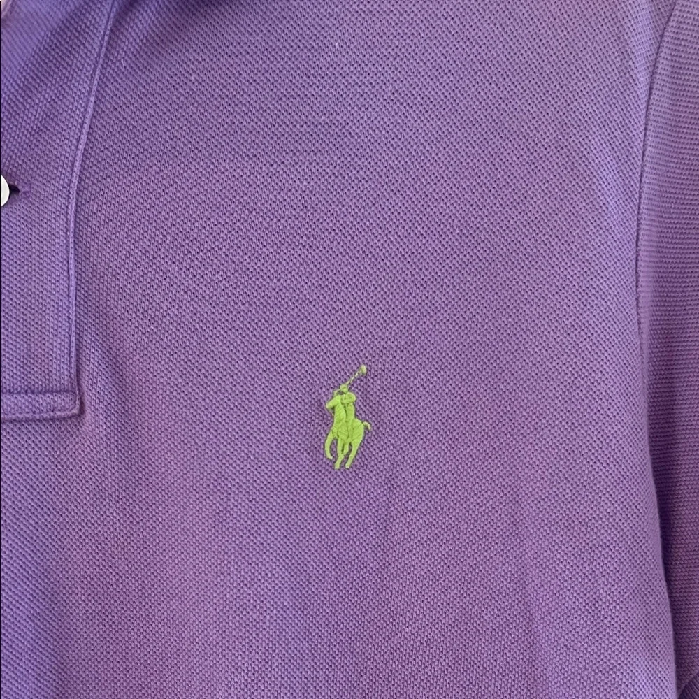 Kids Purple Ralph Lauren Skinny Polo Shirt Size XL EUC